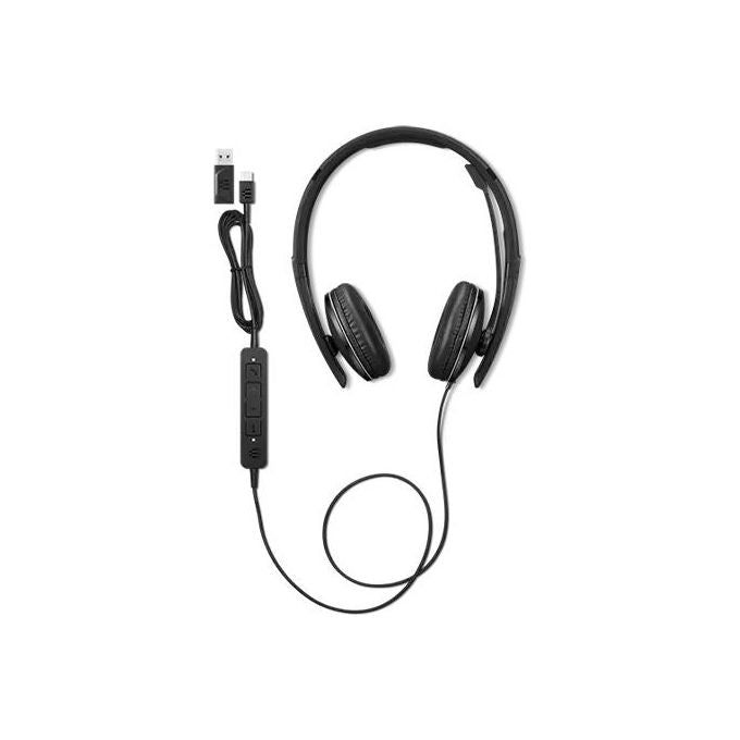 Lenovo Gen 2 Cuffie con Microfono Over Ear Cablato USB-C Nero Zoom Certificato