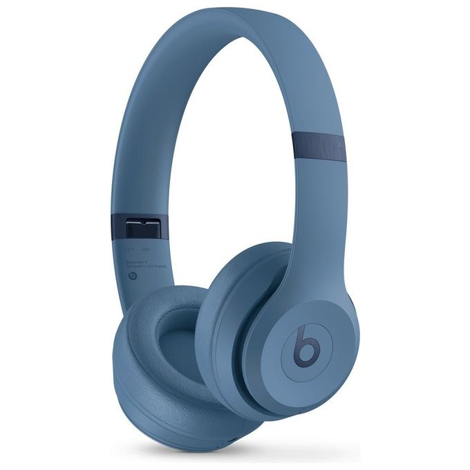 Beats MUW43ZM-A Solo 4 Cuffie On-Ear Wireless Bluetooth Fino a 50 Ore di Autonomia Audio Spaziale Personalizzato con Rilevamento Dinamico della Testa Cavo USB-C e 3.5 mm colore Blu Ardesia