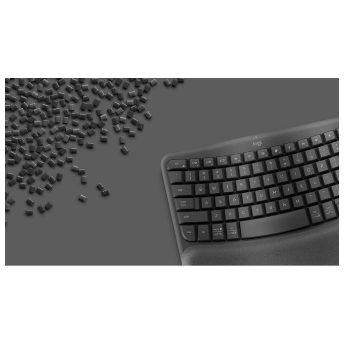 Logitech 920-012293 Wave Keys Tastiera Ergonomica Wireless Bluetooth QWERTY Layout Italiano Full-size Poggia Polso colore Grafite