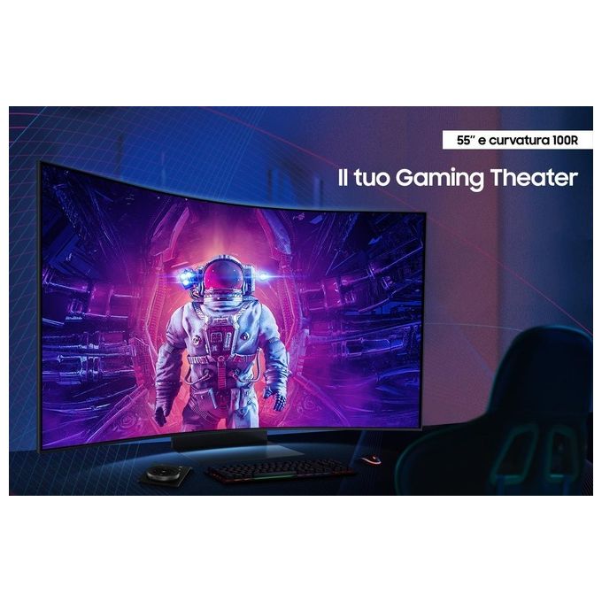 Samsung LS55CG970NUXEN Odyssey Ark 2ª Gen. Monitor Gaming Curvo 55'' UHD 4K 165Hz 1ms HDR10+ Quantum Mini LED colore Nero