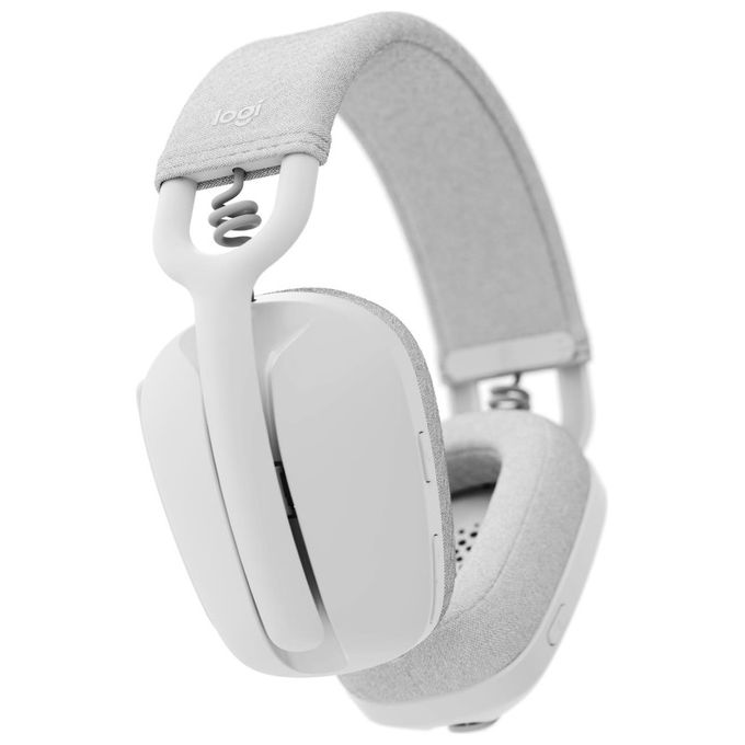 Logitech 981-001219 Zone Vibe 100 Auricolare Wireless Bluetooth 5.2 Microfono Boom con Cancellazione del Rumore Cuffie Circumaurali 40 mm Autonomia 20 Ore colore Bianco