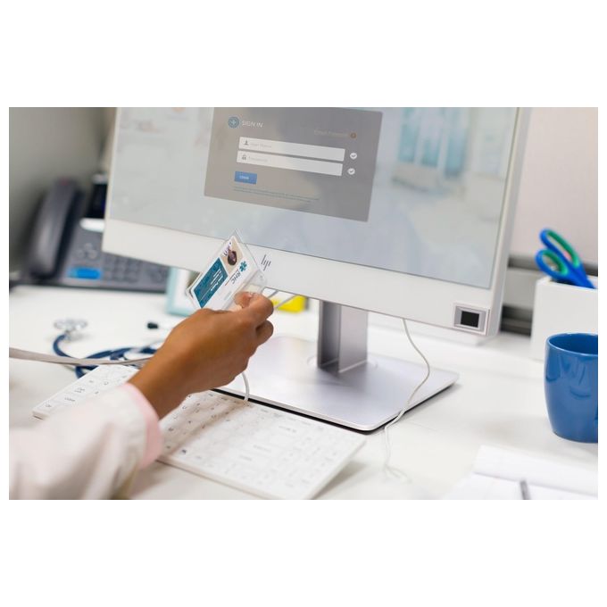 HP 1VD81AA#ABU Tastiera e Mouse USB Healthcare Edition Full-size con Tastierino Numerico Mouse 3 Pulsanti Scrolling Rotella Colore Bianco