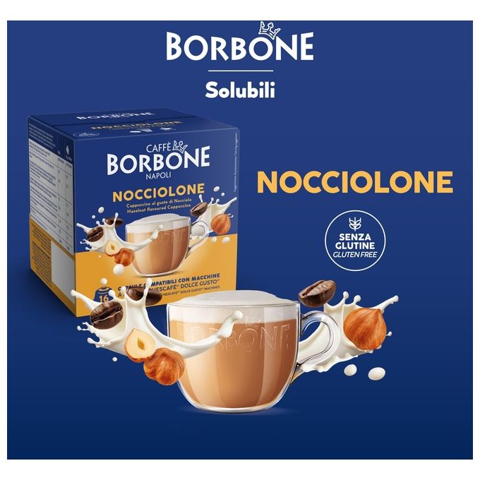 Borbone Dolce Re Nocciolone Sacchetto 16 Capsule Compatibili Dolce Gusto