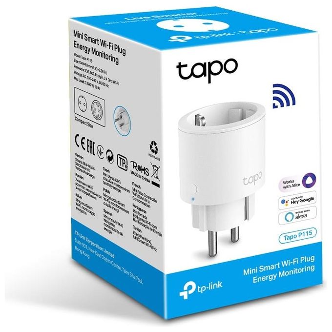 TP-Link Tapo P115 Presa Intelligente 3680W Bianco