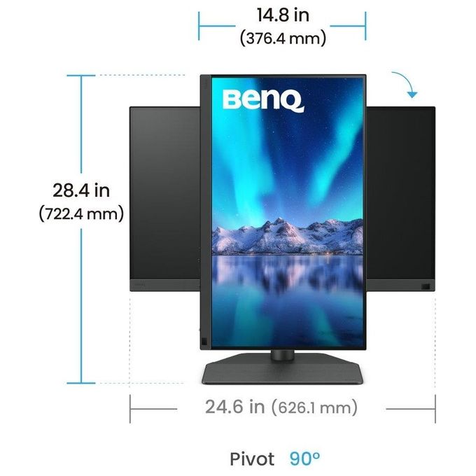 BenQ SW242Q PhotoVue Monitor per Fotografia 24,1'' WQXGA 2560x1600 IPS 99% Adobe RGB USB-C 90W colore Nero