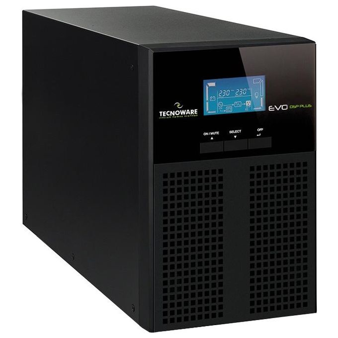 Tecnoware Power Systems 1200 EVO DSP PLUS Gruppo di Continuita' UPS On-Line 1200VA 1080W 0,9 PFC Attivo Bypass Automatico Slot SNMP-MODBUS colore Nero