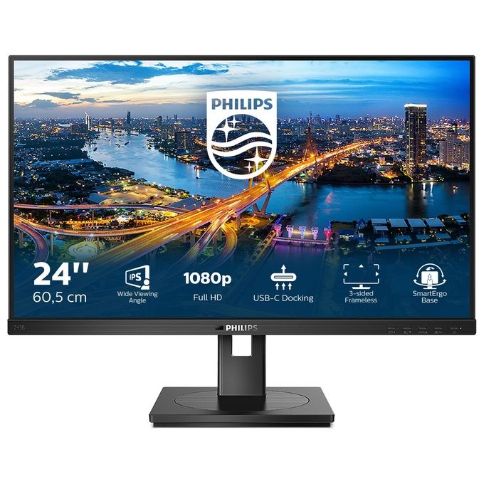 Philips Monitor 23.8'' LED IPS B Line 243B1-00 1920x1080 Full HD Tempo di Risposta 4 ms