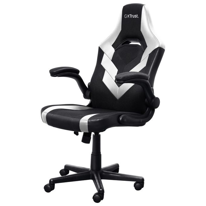 Trust GXT 703W RIYE Sedia Gaming Universale braccioli regolabili portata 140 Kg sollevamento classe 4 colore Nero Bianco