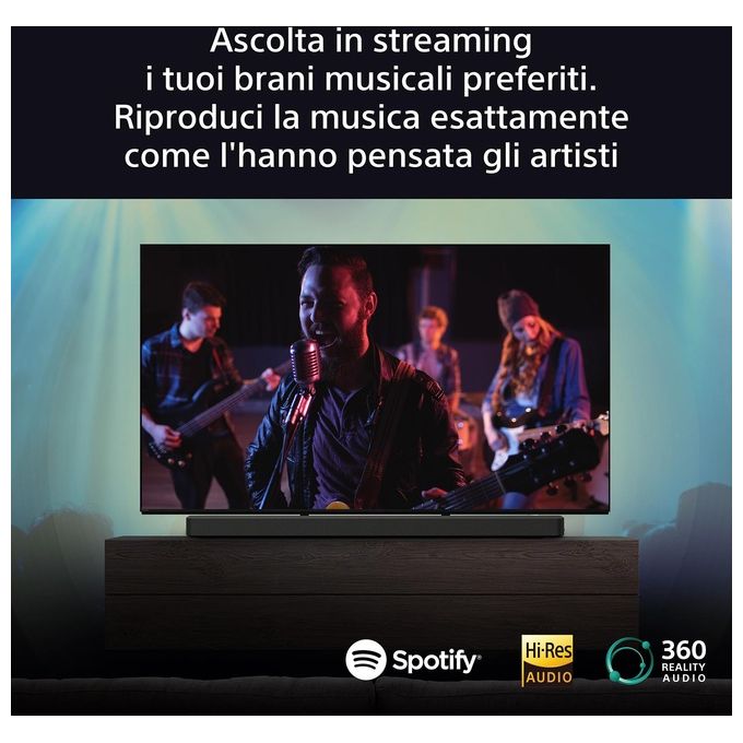 Sony HTA8000.CEL BRAVIA Theatre Bar 8 Soundbar Dolby Atmos 11 canali 360 Spatial Sound Mapping Wi-Fi Bluetooth colore Nero