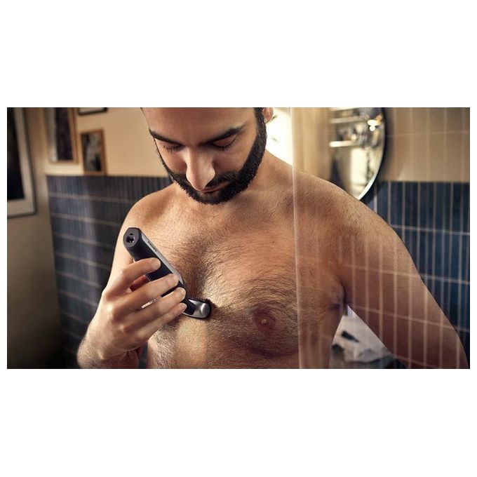 Philips BG5021-15 BODYGROOM Series 5000 Rifinitore corpo e inguine impermeabile 60 min autonomia uso bagnato e secco colore Nero Argento