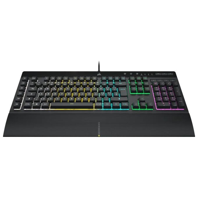 Corsair CH-9226765-IT K55 RGB PRO Tastiera Gaming a Membrana Cablata QWERTY Layout IT LED RGB 5 Zone 6 Macro Tasti IP42 colore Nero