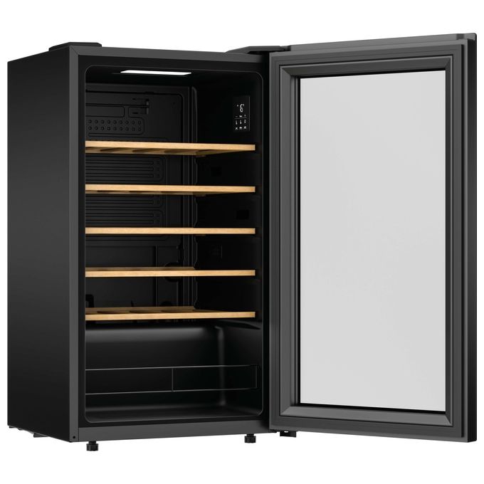 Candy CWC034 DiVino Cantinetta Vino 34 Bottiglie Classe G 37 dB Wi-Fi Ripiani Legno Libera Installazione colore Nero