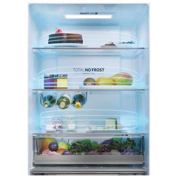 Haier HTR5720ENMG 3D 70 Serie 5 Frigorifero Combinato 3 Porte 483 L 200 cm Classe E 37 dB No Frost colore Argento