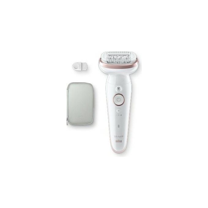 Braun SES9000 Silk-épil 9 Epilatore Wet Dry 40 Pinzette MicroGrip colore Bianco Oro