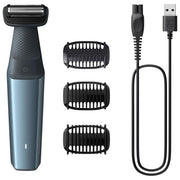 Philips BG3027-05 Bodygroom Series 3000 Rasoio elettrico corpo e inguine bagnato e secco 3 pettini autonomia 60 min colore Nero Blu