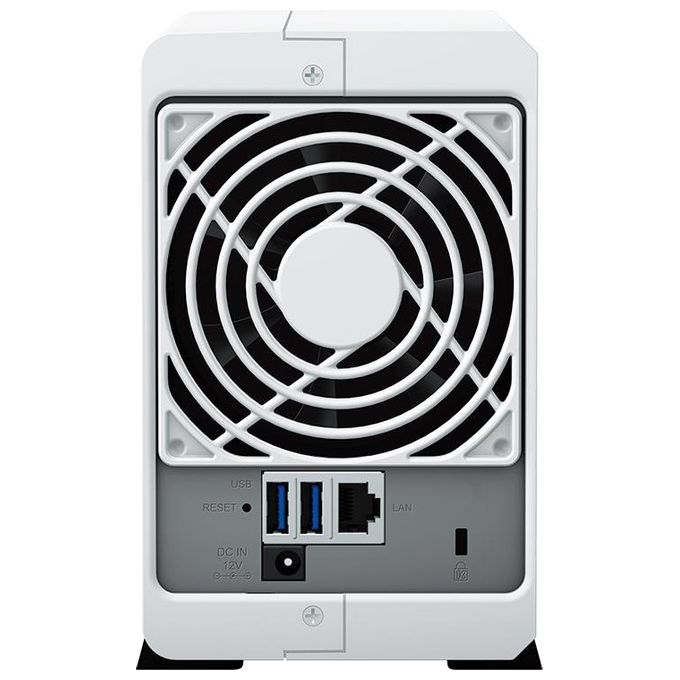 Synology DS223J DiskStation NAS Desktop 2 Vani Processore Quad-Core 1 GB DDR4 HDD SSD SATA Gigabit Ethernet colore Bianco