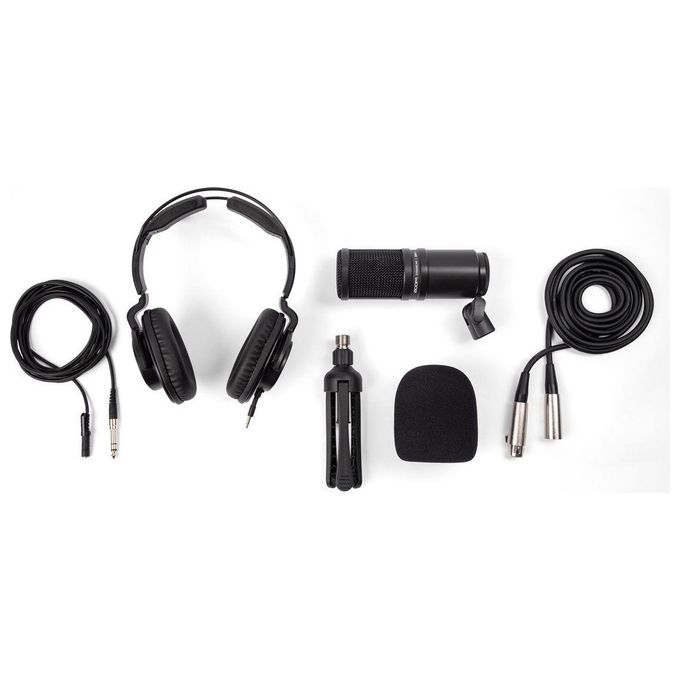 Zoom ZDM-1PMP Kit Podcast Microfono Dinamico Supercardioide Cuffie Chiuse Treppiede Cavo XLR 2m colore Nero