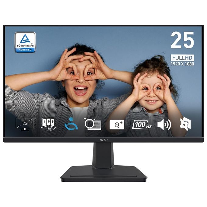 MSI PRO MP251 Monitor PC 24,5'' IPS Full HD 1920x1080 100Hz 4ms Altoparlanti Integrati HDMI VGA VESA colore Nero