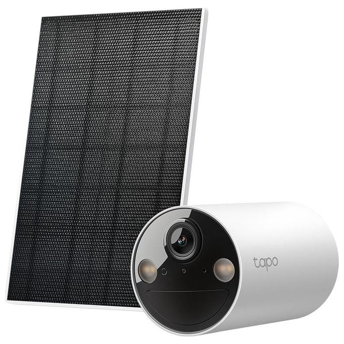 TP-Link TC82 KIT Tapo Telecamera IP Wi-Fi 2K 3MP Batteria Pannello Solare Visione Notturna a Colori IP65 MicroSD 512GB