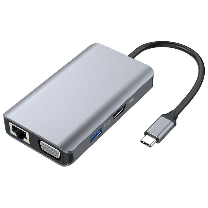 Conceptronic DONN21G Docking Station 7 in 1 USB 3.2 Gen 1 HDMI VGA GbE LAN USB A 3.0 x3 100 W USB PD colore Grigio