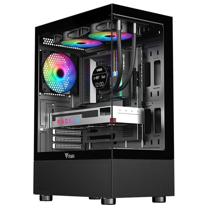 Itek ITGCASB33B SHOWBUI 33B PC Case Gaming Middle Tower ATX Vetro Temperato ARGB USB 3.0 colore Nero