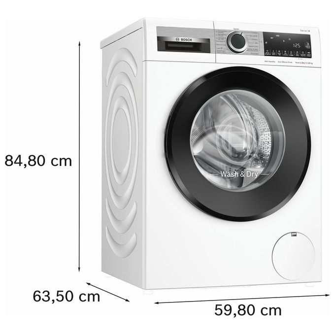 Bosch WNG25400IT Serie 6 Lavasciuga 10.5-6 Kg 1400 rpm Classe A-D Iron Assist Anti Macchia AutoDry (84x60x59 cm) colore Bianco