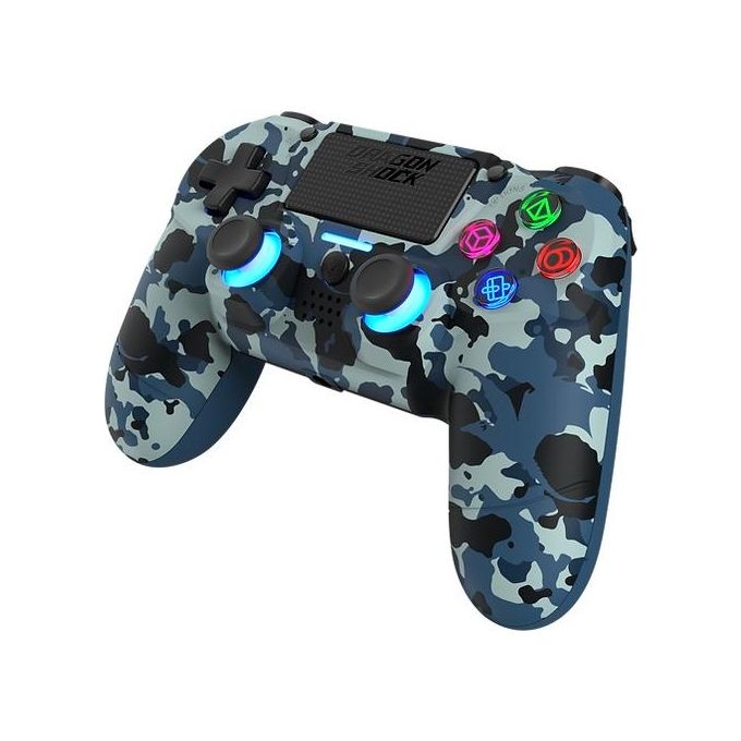 Dragon DSCPS4-BC Mizar Controller Wireless per PS4 PC Mobile Bluetooth Joystick Hall Doppi Motori colore Blu Camouflage