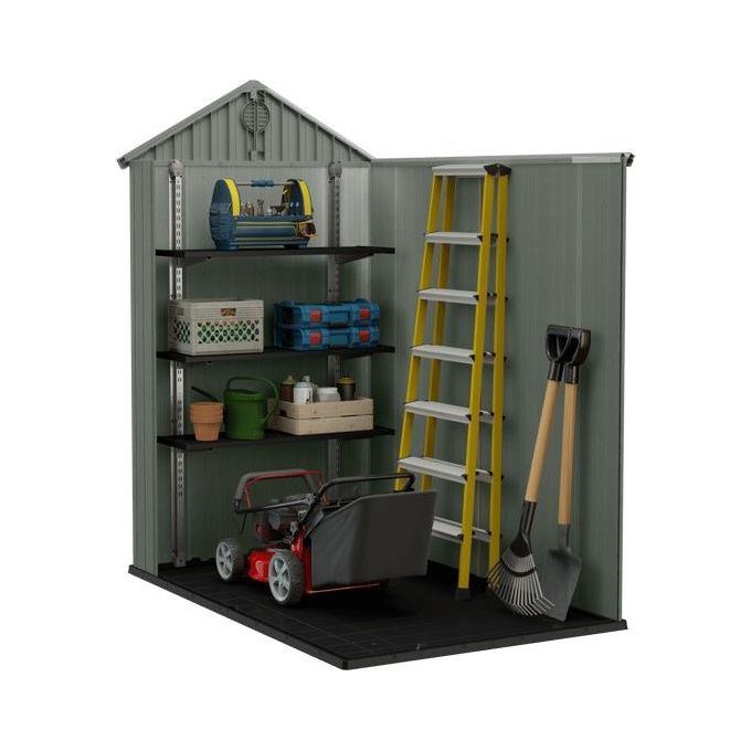 Keter K256872 Darwin Casetta da Giardino Effetto Legno 2 m² 125,8x184,5x205,1H cm colore Verde Salvia