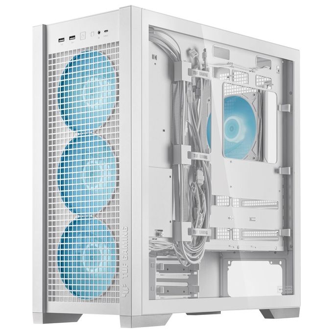 ASUS 90DC00I3-B19000 TUF Gaming GT302 ARGB Case Mid Tower Supporto EATX Ventole 140 mm Preinstallate Pannello in Vetro Temperato colore Bianco