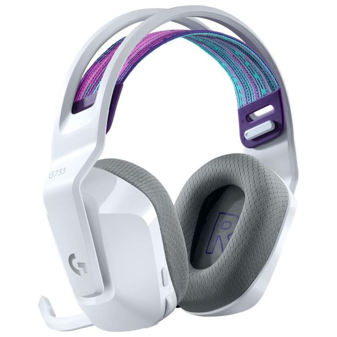 Logitech G 981-000883 G733 Lightspeed Cuffia Gaming Wireless Microfono Blue Voice RGB Driver Pro-G DTS 29h autonomia colore Bianco