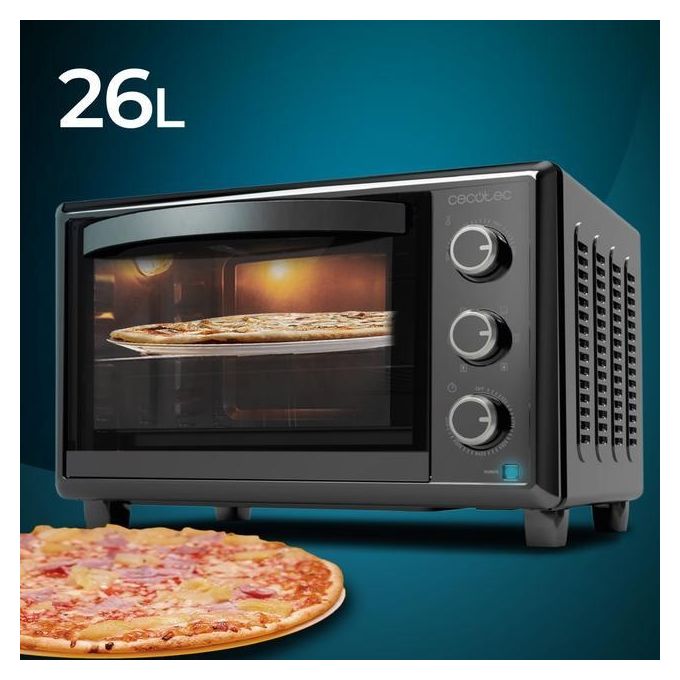 Cecotec 03818 BakeandToast 2600 Forno elettrico 26 L 1500 W convezione 6 programmi con pala per pizza colore Nero