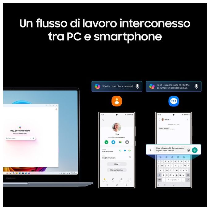 Samsung NP940XMA-KB1IT Galaxy Book4 Edge Notebook 14'' Snapdragon X Elite 16GB RAM 512GB SSD Windows 11 Home colore Sapphire Blue