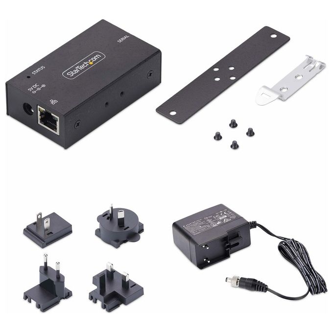 StarTech I13-SERIAL-ETHERNET Adattatore da Seriale a Ethernet 1 Porta RJ45 10-100 Mbps DB9 Metallo Montaggio Parete Guida DIN colore Nero