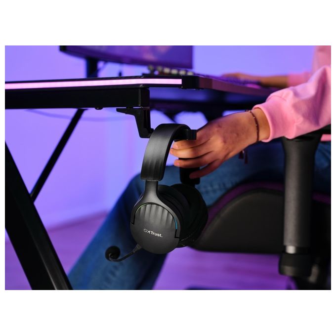 Trust 24901 GXT 491 Fayzo Cuffie Gaming Wireless Bluetooth 2.4 GHz Surround 7.1 50 mm 22 ore RGB colore Nero