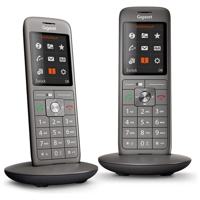Gigaset L36852-H2862-B101 CL660HX Telefono Cordless DECT Duo Vivavoce Display TFT 2.4'' VoIP CAT-iq 2.0 colore Antracite Nero