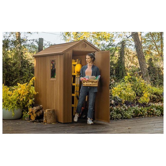 Keter Casetta da Giardino Darwin 4x6 125,8x184,5x205cm Marrone Effetto Legno EVOTECH+