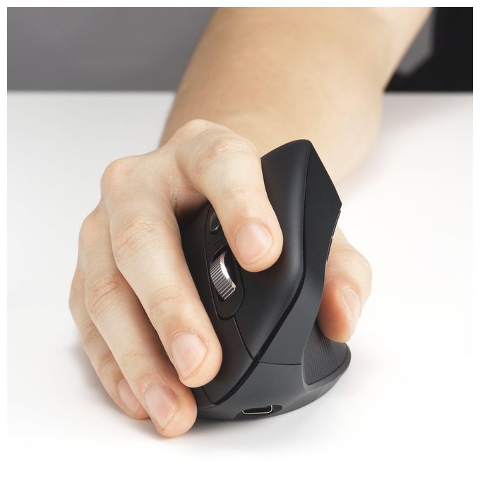 Kensington K72482WW Pro Fit Ergo MY630 EQ Mouse Ricaricabile Wireless con Bluetooth e Ricevitore USB-A 55% Materiale Riciclato Batteria Fino a 4 Mesi colore Nero