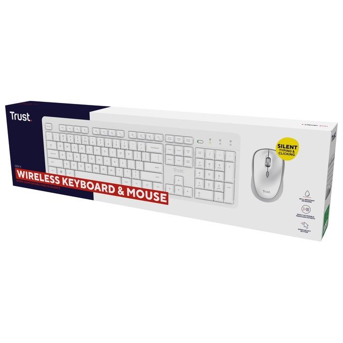 Trust Tastiera e Mouse Ody II Silent Bianco