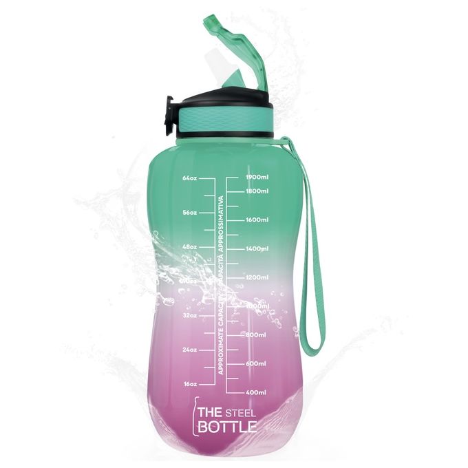 The Steel Bottle Borraccia Motivazionale 2.2 Litri Pink Green