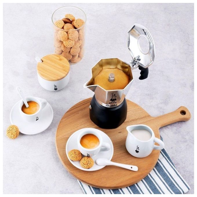 Bialetti 7327 Brikka Caffettiera Moka 2 Tazze 100 ml Valvola Brevettata colore Nero