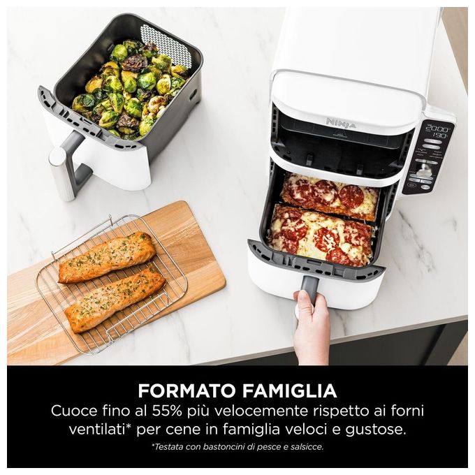 Ninja SL400EUWH Friggitrice ad aria 9.5 L 2470 W 6 programmi Display incluso colore Bianco