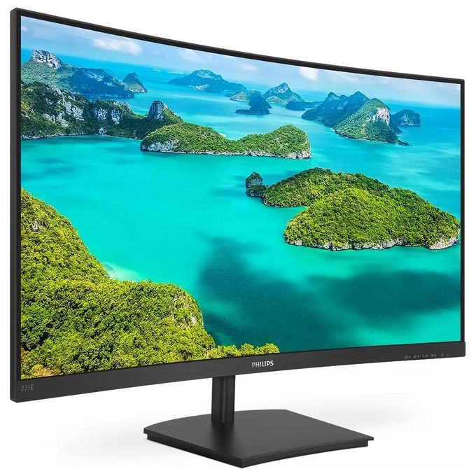 Philips Monitor Curvo Gaming 271E1SCA , Adaptive Sync 75 Hz, VA LED 27'', 1920 x 1080 FHD, 4 ms, HDMI, VGA, Casse Integrate, Flicker Free, Low Blue Light, VESA, Nero