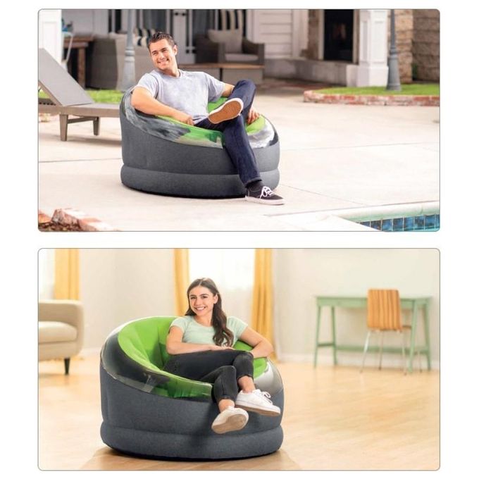Intex 66582NP Empire Poltroncina Gonfiabile PVC 112x109x69 cm colore Verde Grigio