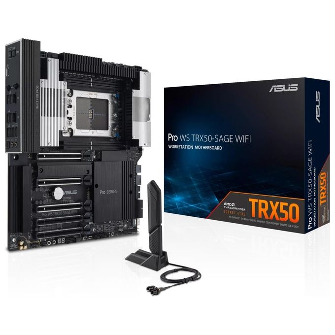 ASUS 90MB1FZ0-M0EAY0 Pro WS TRX50-SAGE WIFI Scheda Madre Socket sTR5 DDR5 Quad Channel Wi-Fi 7 10Gb Ethernet colore Nero
