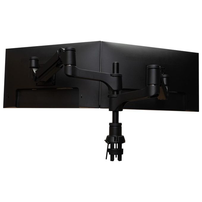 R Go Tools RGOVLCA4TWSI R-Go Caparo 4 Supporto Doppio per Monitor Regolabile con Molla a Gas 3-9 Kg 24''-32'' VESA 75x75 100x100 mm colore Nero opaco