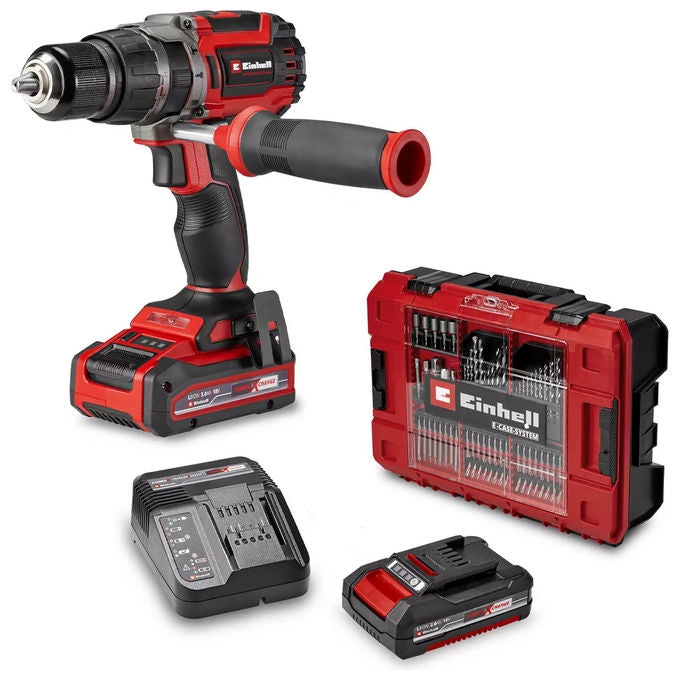Einhell TP-CD-18-70-LI-I-BL+70 Trapano avvitatore a percussione a batteria 2 batterie 2 0 Ah e 3 0 Ah 70 Nm 21 livelli coppia motore brushless con set 70 punte colore Nero
