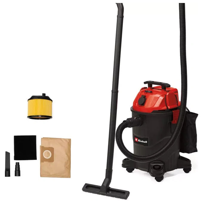 Einhell 2342485 TC-VC 1825 A Aspirapolvere Umido-Secco 25 L 1250 W 180 mbar 78 dB colore Rosso-Nero