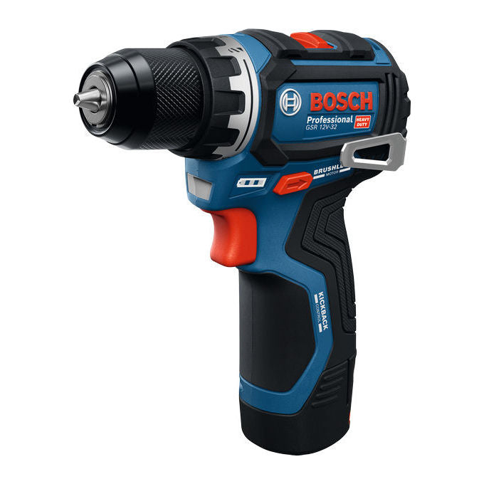 Bosch 0 601 9N7 002 GSR 12V-32 Professional Trapano avvitatore a batteria 12 V 2 batterie 2 Ah 32 Nm KickBack Control colore Blu-Nero