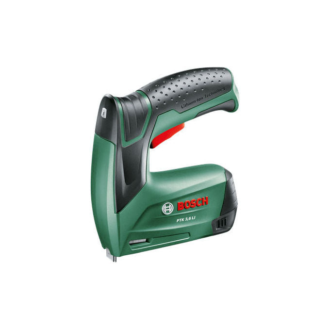 Bosch 0 603 968 202 PTK 3,6 LI Office Set Pinzatrice Batteria Lunghezza Graffette 4 10 mm Capacita' 1,5 Ah Tecnologia Ioni di Litio Colore Verde