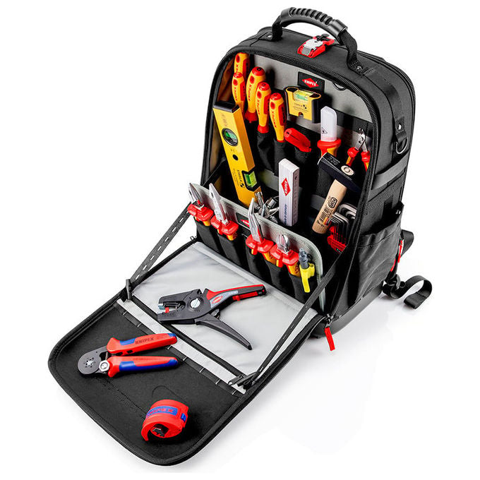 Knipex 00 21 50 E Zaino porta attrezzi Modular X18 22 pezzi con utensili elettrici VDE colore Nero